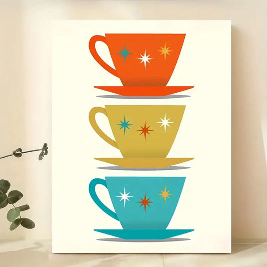 Mid Century Modern Coffee Cups Print